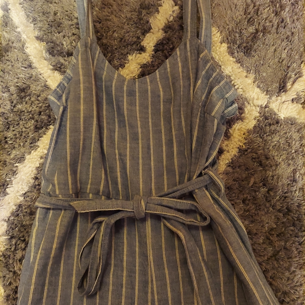 Universal Thread denim striped jumpsuit flared leg